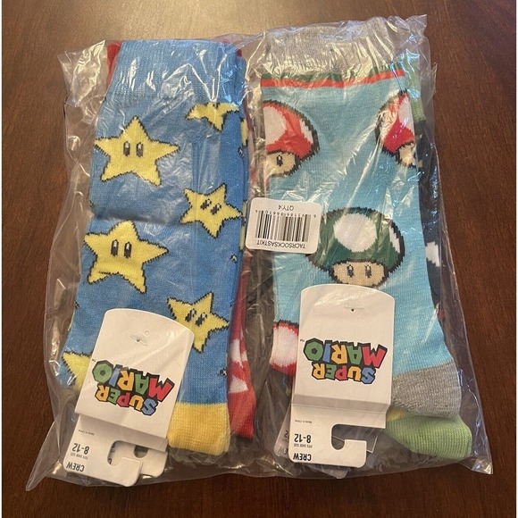 Super Mario Bro, The Legend Of Zelda Sock Comfortable, Soft, Nintendo 4 Pairs - Picture 5 of 5